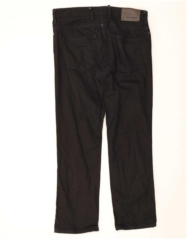 Hugo Boss Mens Straight Jeans W34 L30 Black Cotton
