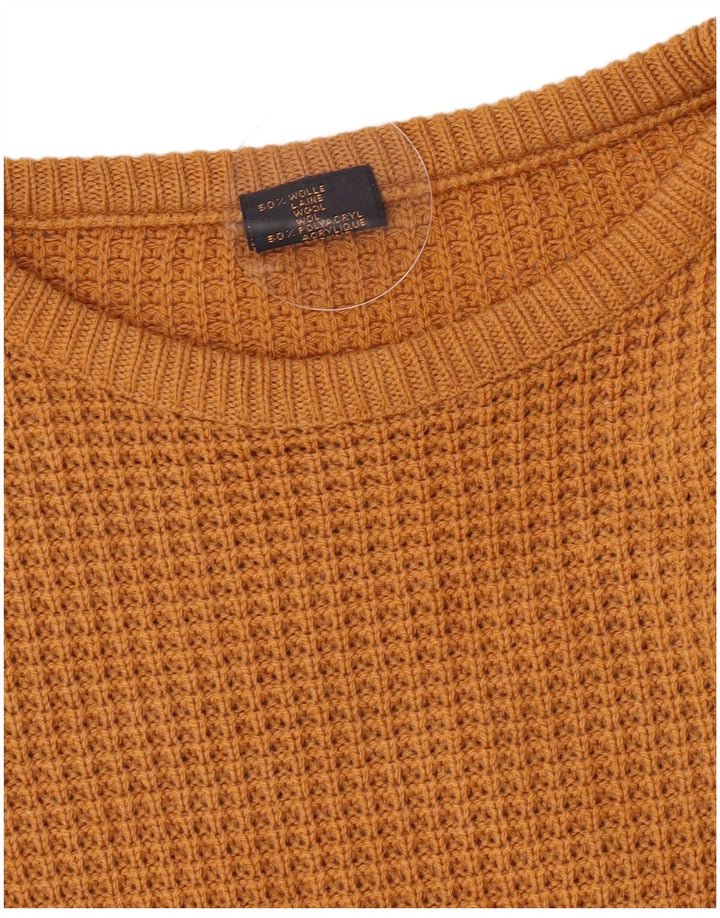 Maglione maglione girocollo da uomo Claude De Pierre in lana marrone medio