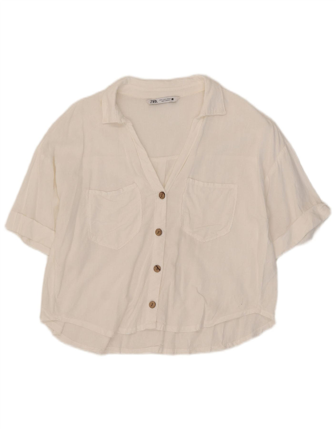 Camicia oversize da donna Zara UK 14 bianca media