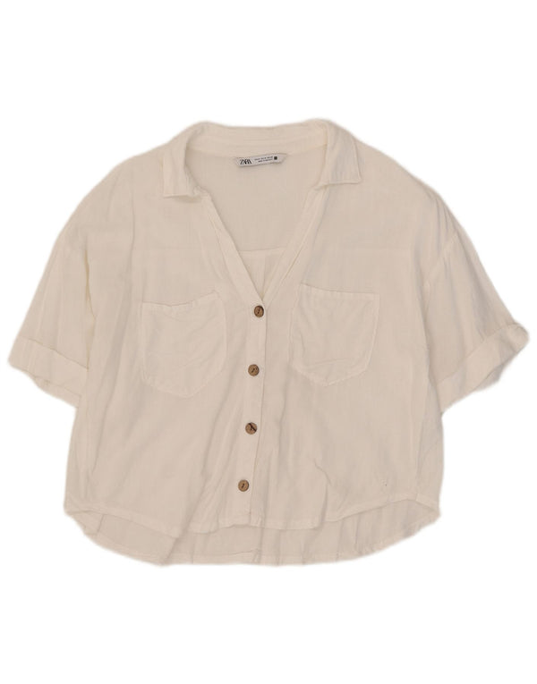 Camicia oversize da donna Zara UK 14 bianca media