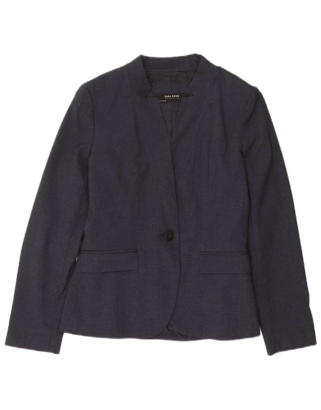 Giacca blazer a 1 bottone da donna Zara EU 38 piccola poliestere blu navy