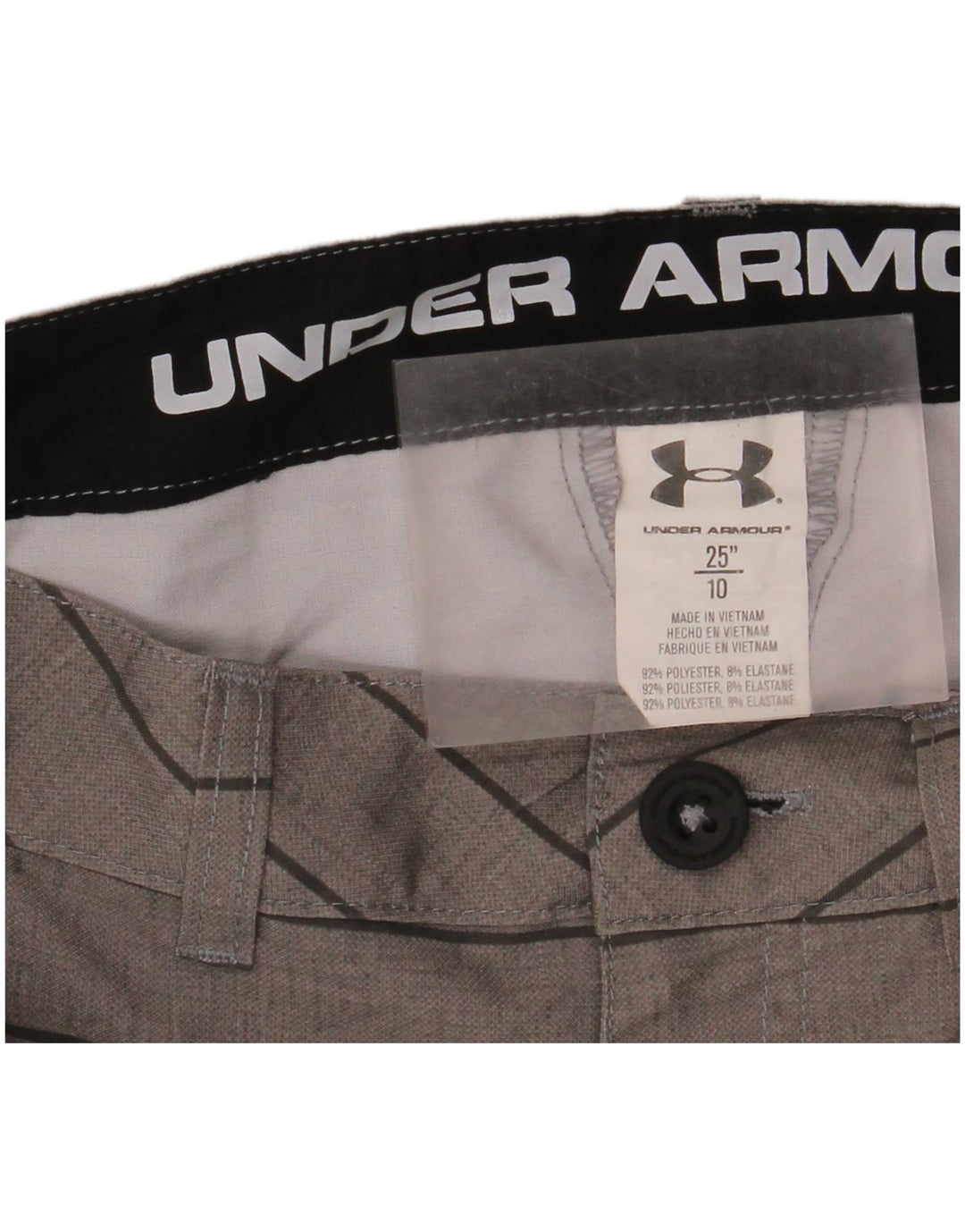 Pantaloncini chino da ragazzo Under Armour 9-10 anni W25 poliestere a righe grigie