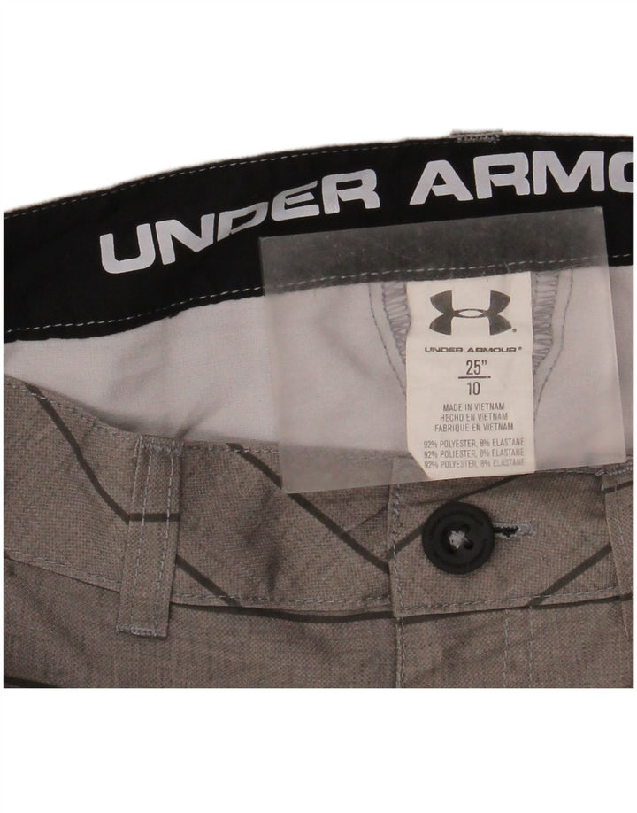 Pantaloncini chino da ragazzo Under Armour 9-10 anni W25 poliestere a righe grigie