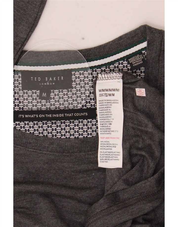 Ted Baker Top da uomo a maniche lunghe in modal grigio medio