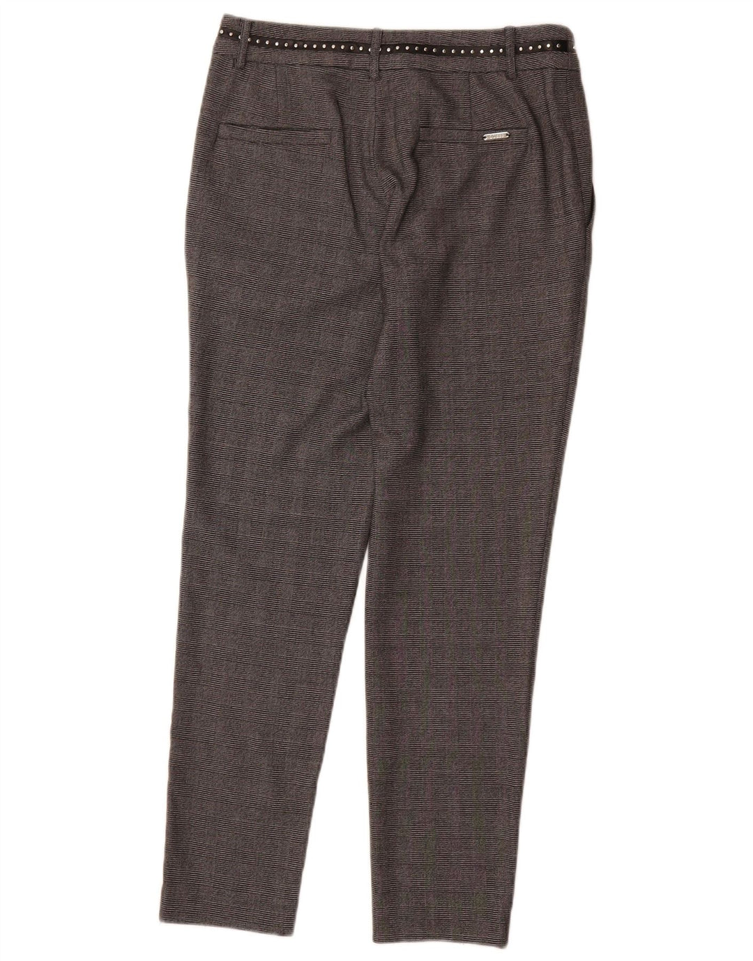 Pantaloni chino slim da donna Guess W27 L28 poliestere a quadri grigi