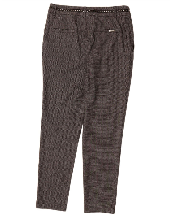 Pantaloni chino slim da donna Guess W27 L28 poliestere a quadri grigi
