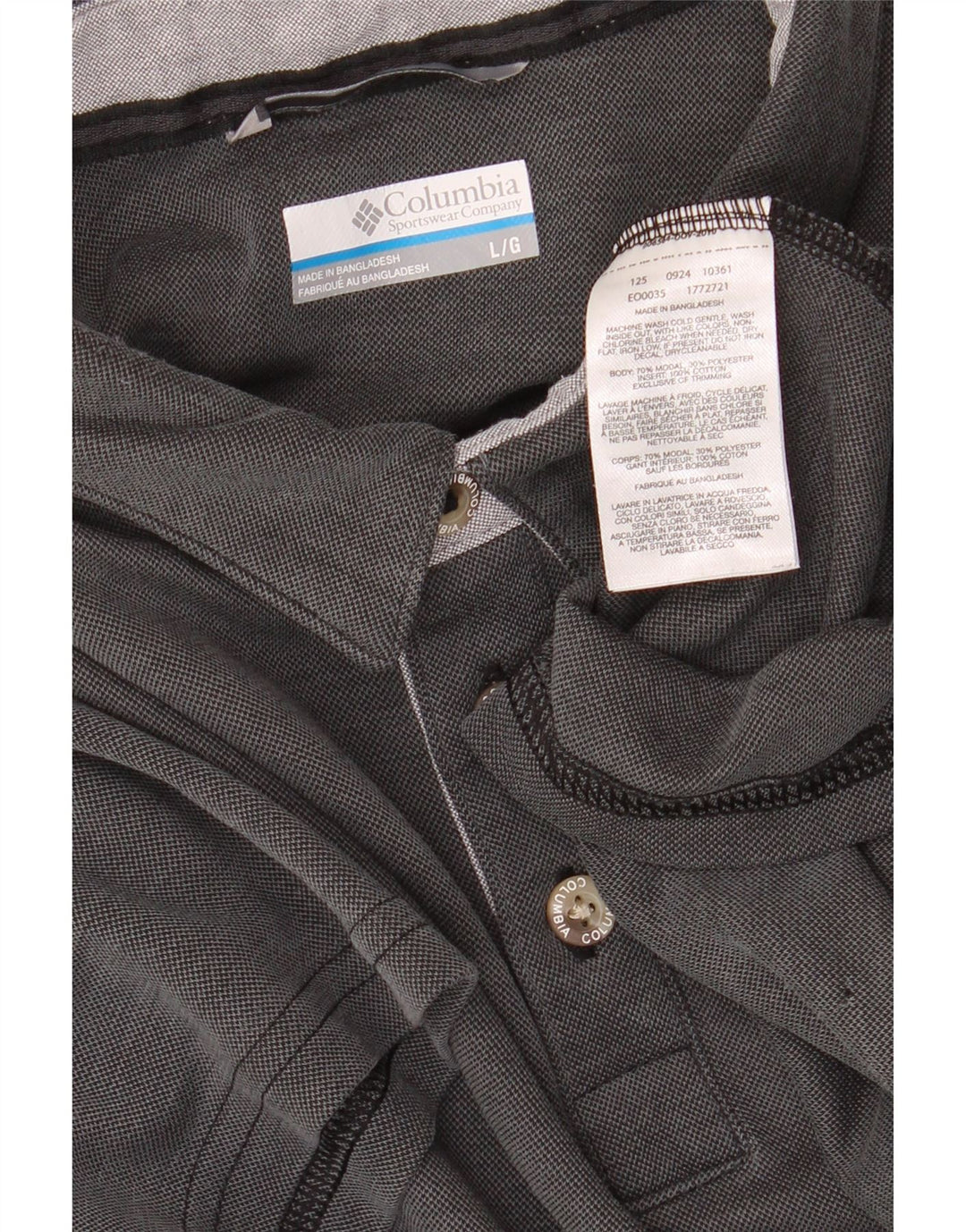 Polo Columbia da uomo grande in modal grigio