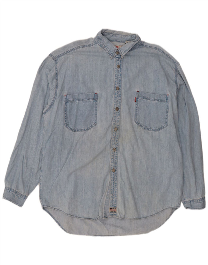 Camicia di jeans da uomo Levi's XL in cotone blu