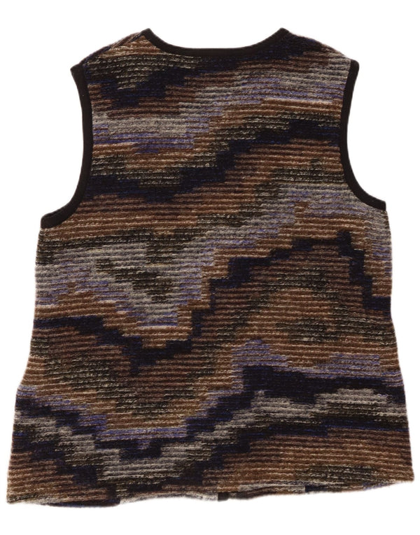 PETER HAHN Maglione cardigan da donna UK 20 2XL a righe multicolore