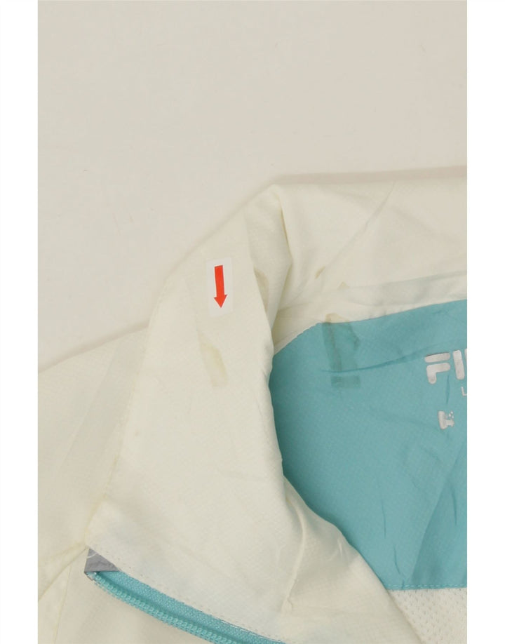 FILA Womens Tracksuit Top Jacket UK 16 Large White Colourblock Polyester Vintage Fila and Second-Hand Fila from Messina Hembry 