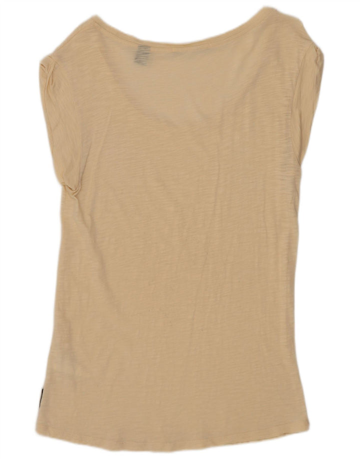 T-shirt da donna Maison Scotch taglia 1 piccola in cotone beige