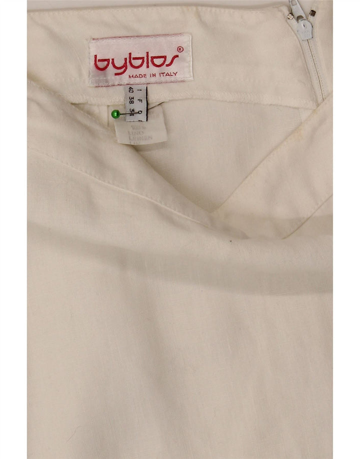 Gonna a tubino da donna Byblos IT 40 piccola W28 Lino bianco