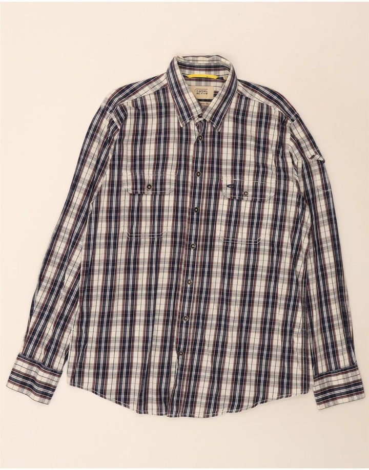 Camicia da uomo Camel Active in cotone a quadri grandi blu