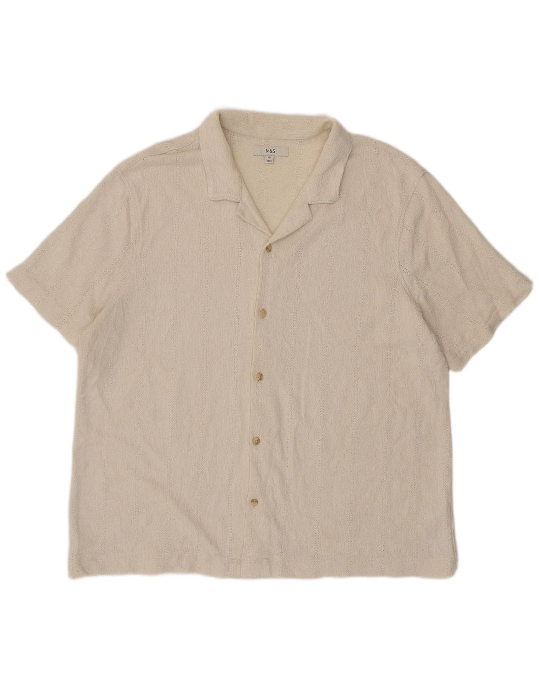 Camicia a maniche corte da uomo Marks & Spencer 2XL cotone bianco sporco
