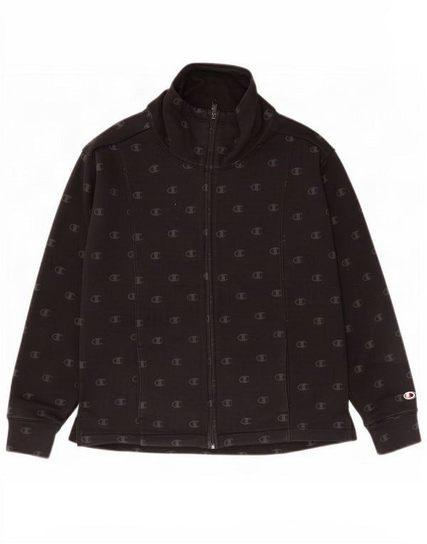 Giacca da tuta grafica da donna Champion UK 10 piccola in cotone nero