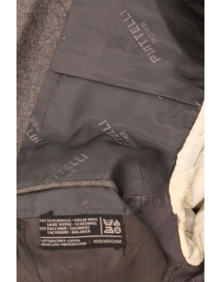 Giacca blazer da uomo a 2 bottoni Piattelli UK 38 lana vergine grigio medio