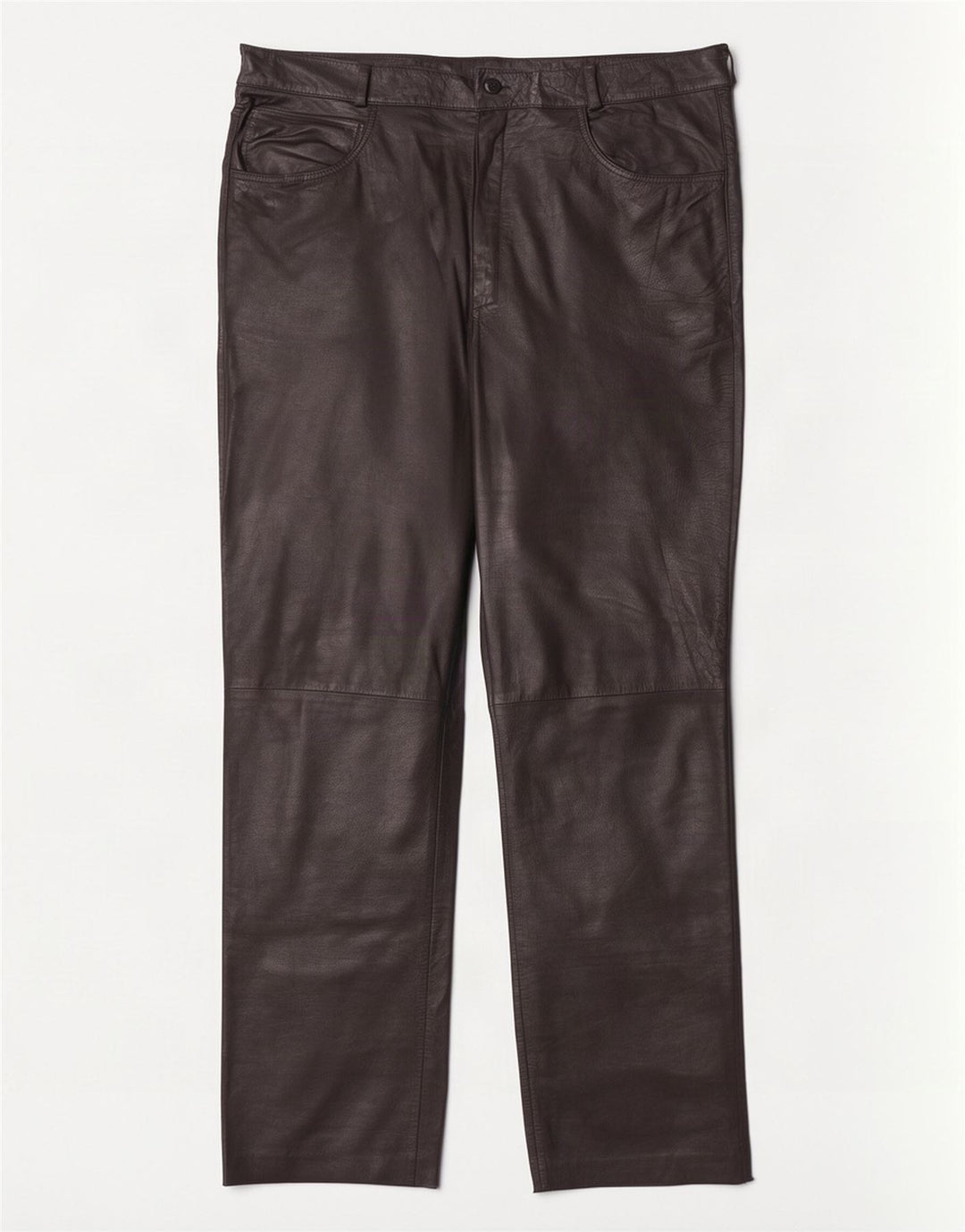 Pantaloni dritti in pelle vintage da donna W36 L32 neri