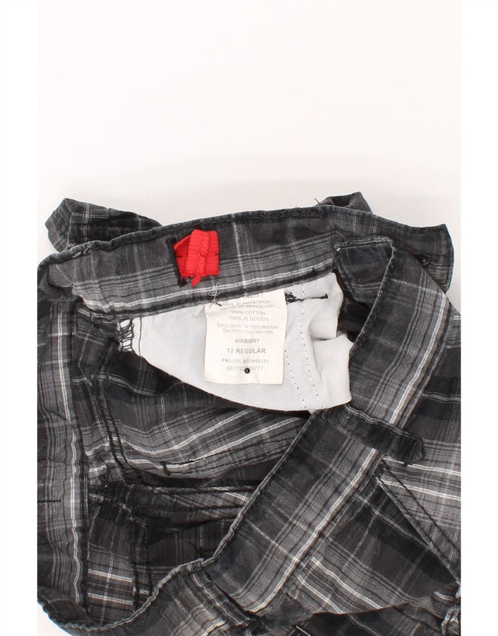 WRANGLER Boys Cargo Shorts 11-12 Years W26  Grey Check Cotton Vintage Wrangler and Second-Hand Wrangler from Messina Hembry 