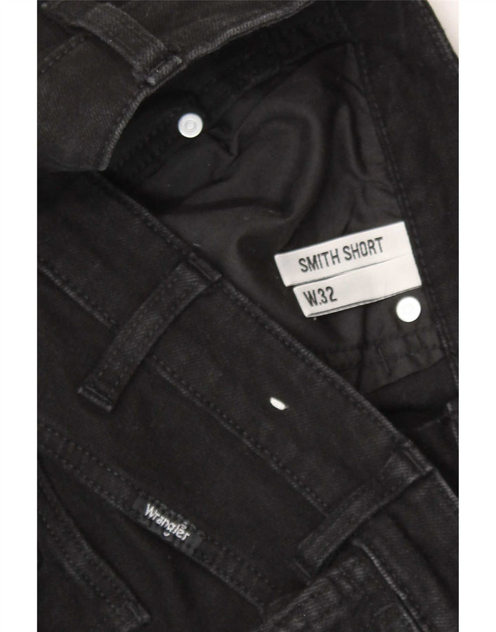 Pantaloncini di jeans invecchiati da uomo Wrangler W32 cotone nero medio