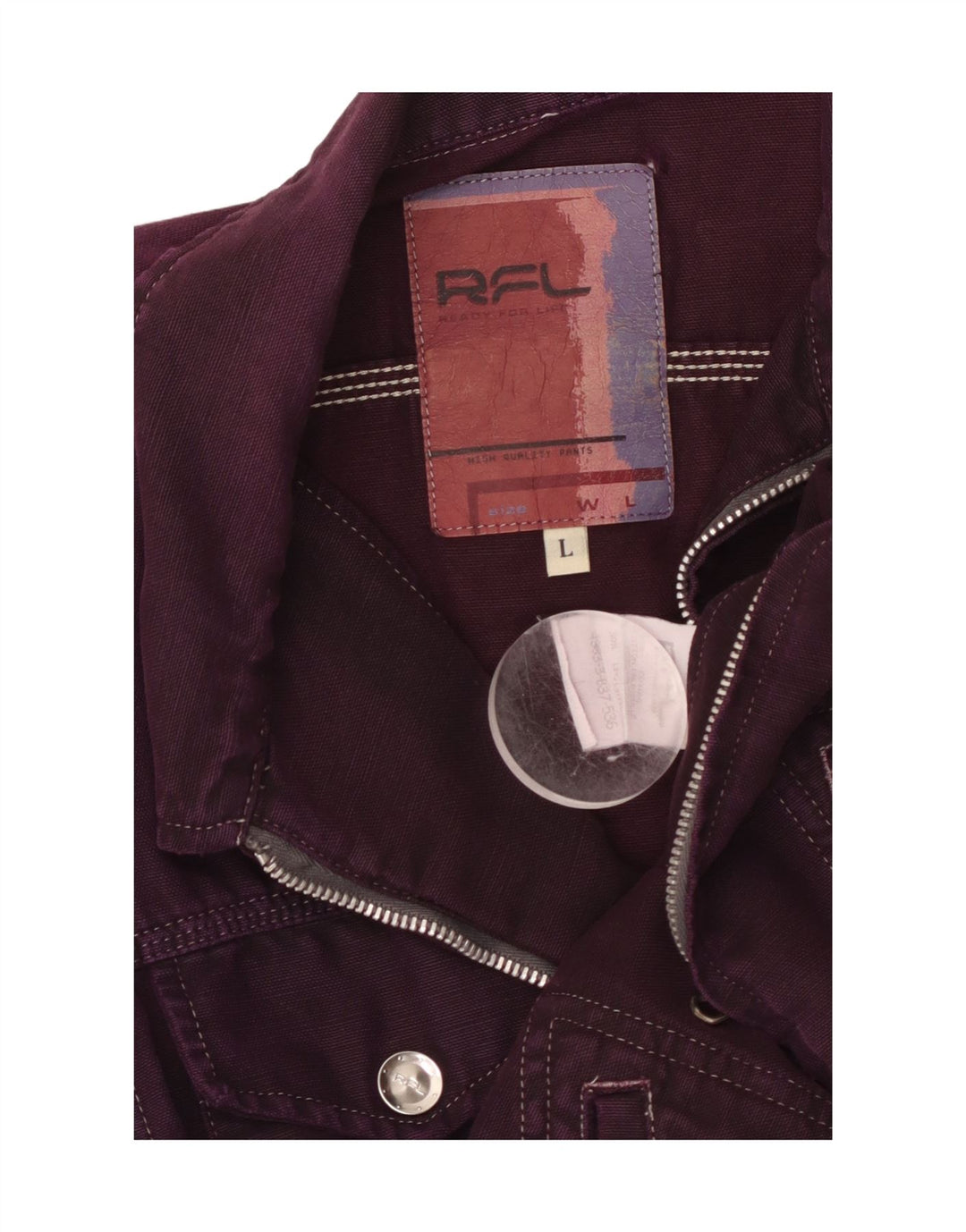 VINTAGE Womens Utility Jacket UK 16 Large Purple Cotton