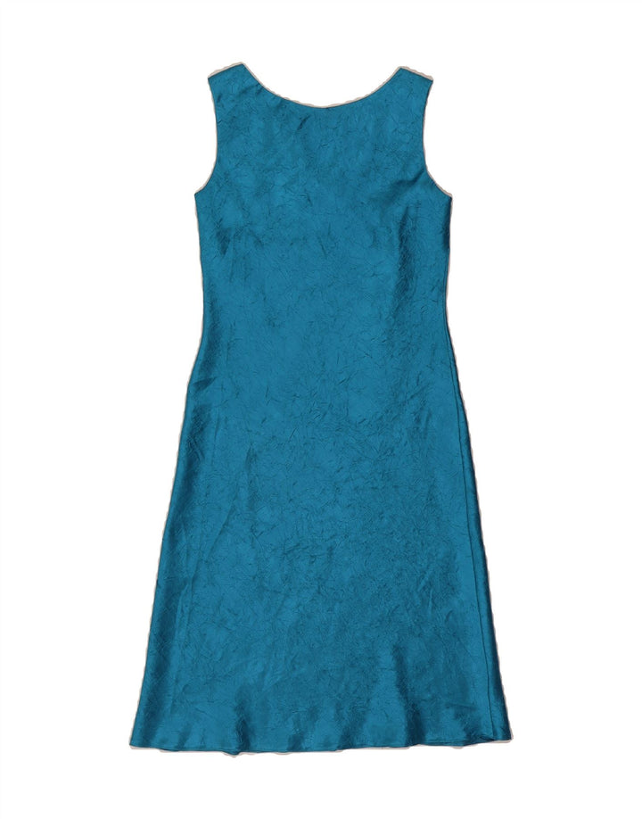 MONSOON Womens Sleeveless Sheath Dress UK 8 Small  Blue Vintage Monsoon and Second-Hand Monsoon from Messina Hembry 
