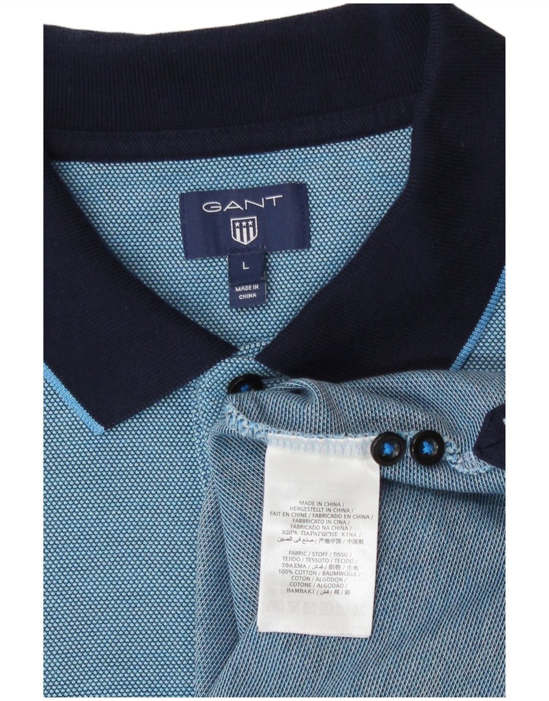 Polo da uomo Gant Large in cotone color block blu