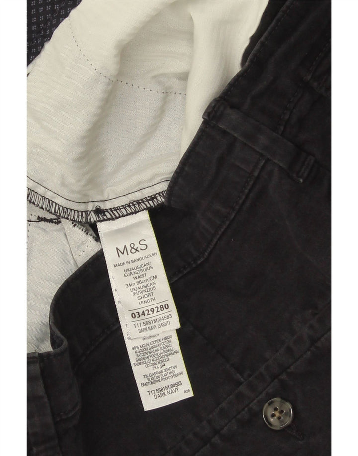 Pantaloncini chino da uomo Marks & Spencer W34 grandi in cotone blu navy
