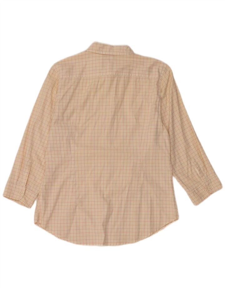 Gap Camicia da donna con maniche a 3/4 UK 16 Large Beige Check