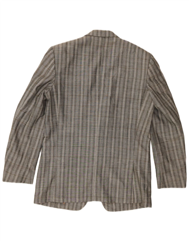 Camicia in denim a 2 bottoni da uomo Facis UK 38 a quadri grigio medio