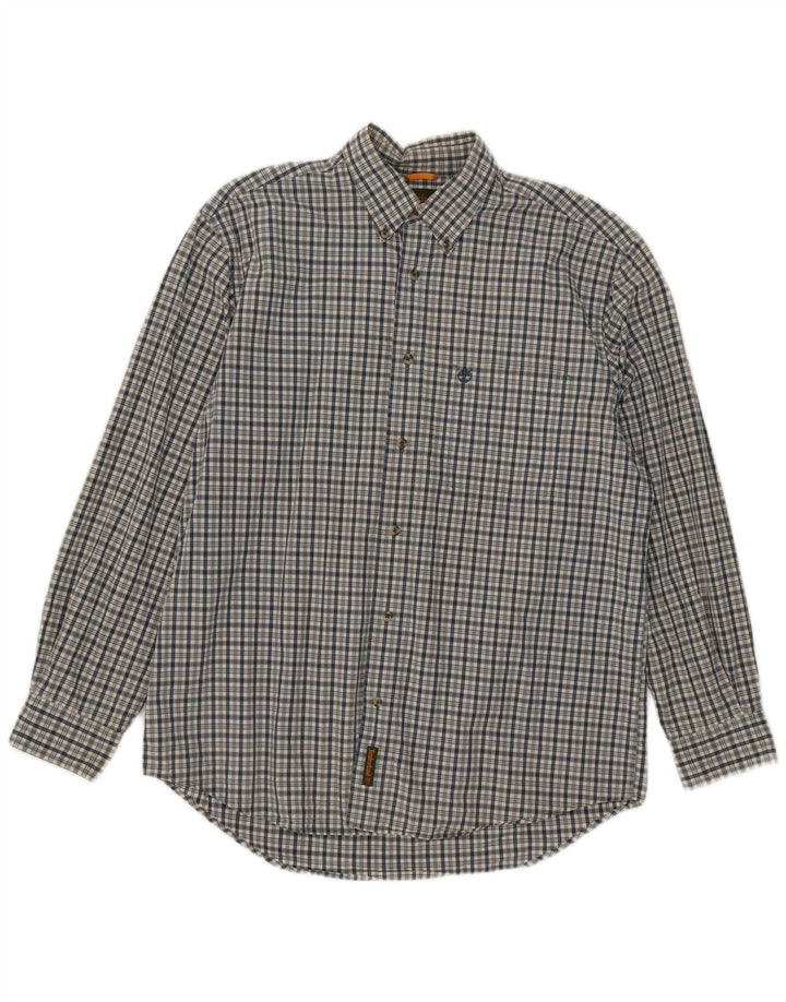 Camicia da uomo Timberland in cotone a quadri blu navy medio