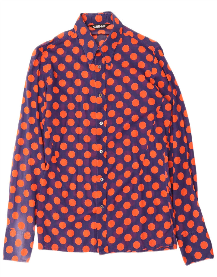 Camicia trasparente da uomo Can Am taglia 15 38 a pois blu navy medio