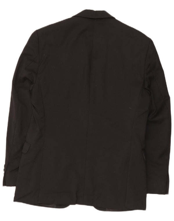 Giacca blazer a 2 bottoni da uomo Calvin Klein UK 38 lana nera media