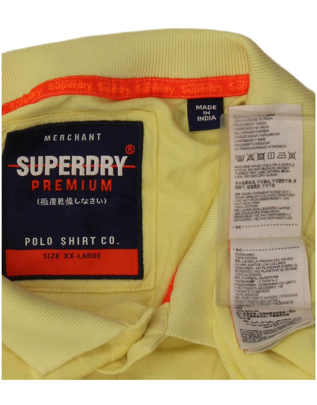 Polo da uomo Superdry 2XL in cotone giallo