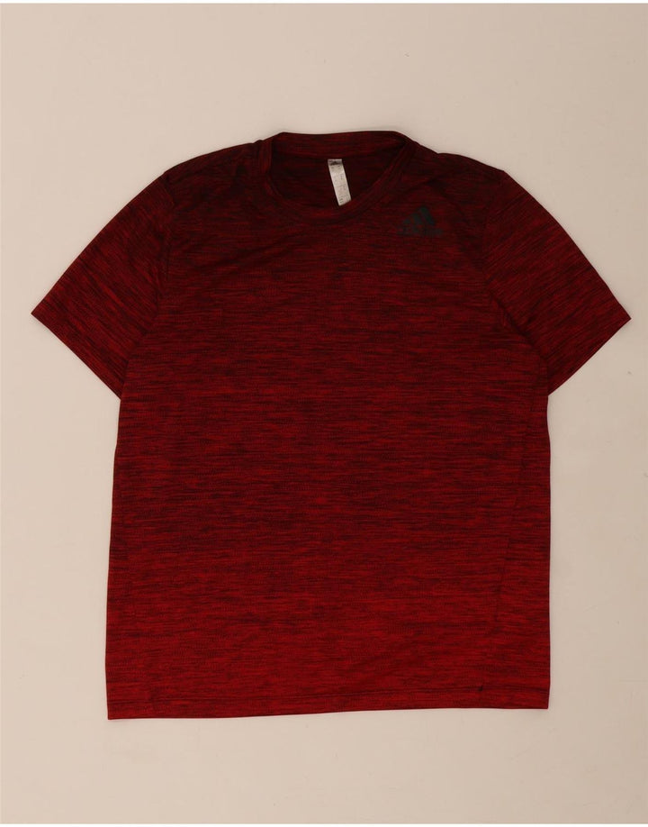 ADIDAS Mens T-Shirt Top Medium Red Flecked Polyester Vintage Adidas and Second-Hand Adidas from Messina Hembry 
