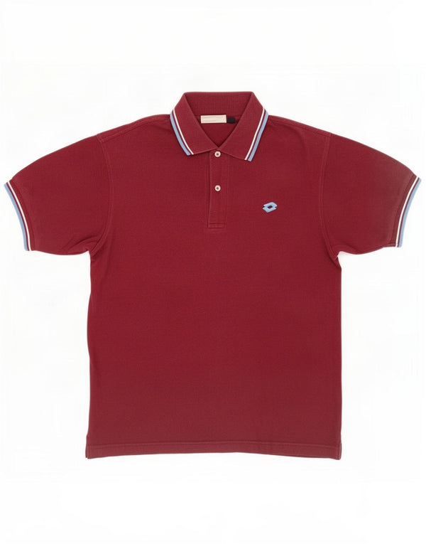 Polo da uomo Lotto in cotone bordeaux medio