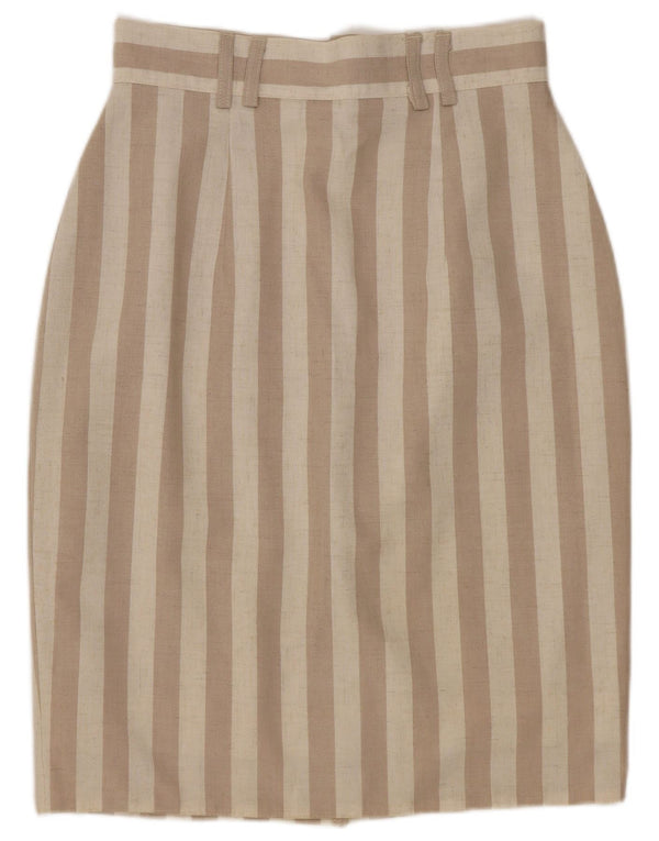 Gonna a tubino a vita alta da donna St. Bernard UK 10 piccola W22 a righe beige