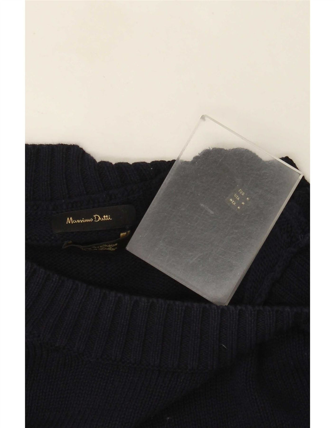 Maglione maglione girocollo da uomo Massimo Dutti blu navy medio