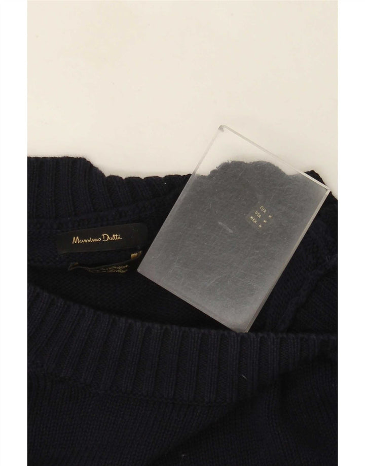 Maglione maglione girocollo da uomo Massimo Dutti blu navy medio
