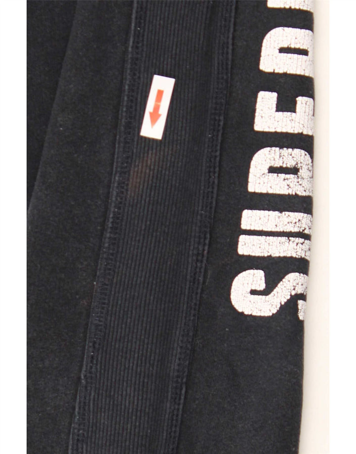 Pantaloni da tuta con grafica da donna Superdry UK 14 cotone medio nero