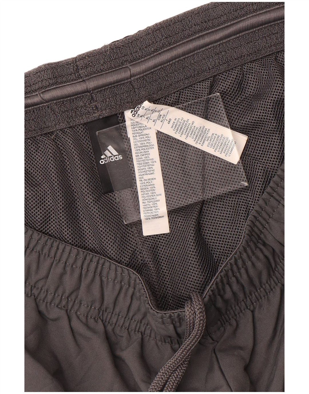 Pantaloncini sportivi grafici da uomo Adidas XL poliestere color block grigio
