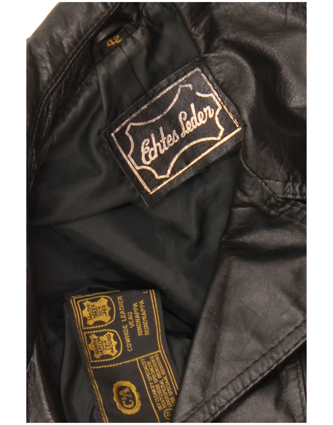 Giacca in pelle da donna C&A EU 42 Large in pelle nera