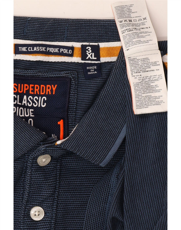 Polo grafica da uomo SUPERDRY The Classic Polo 3XL blu navy gessato