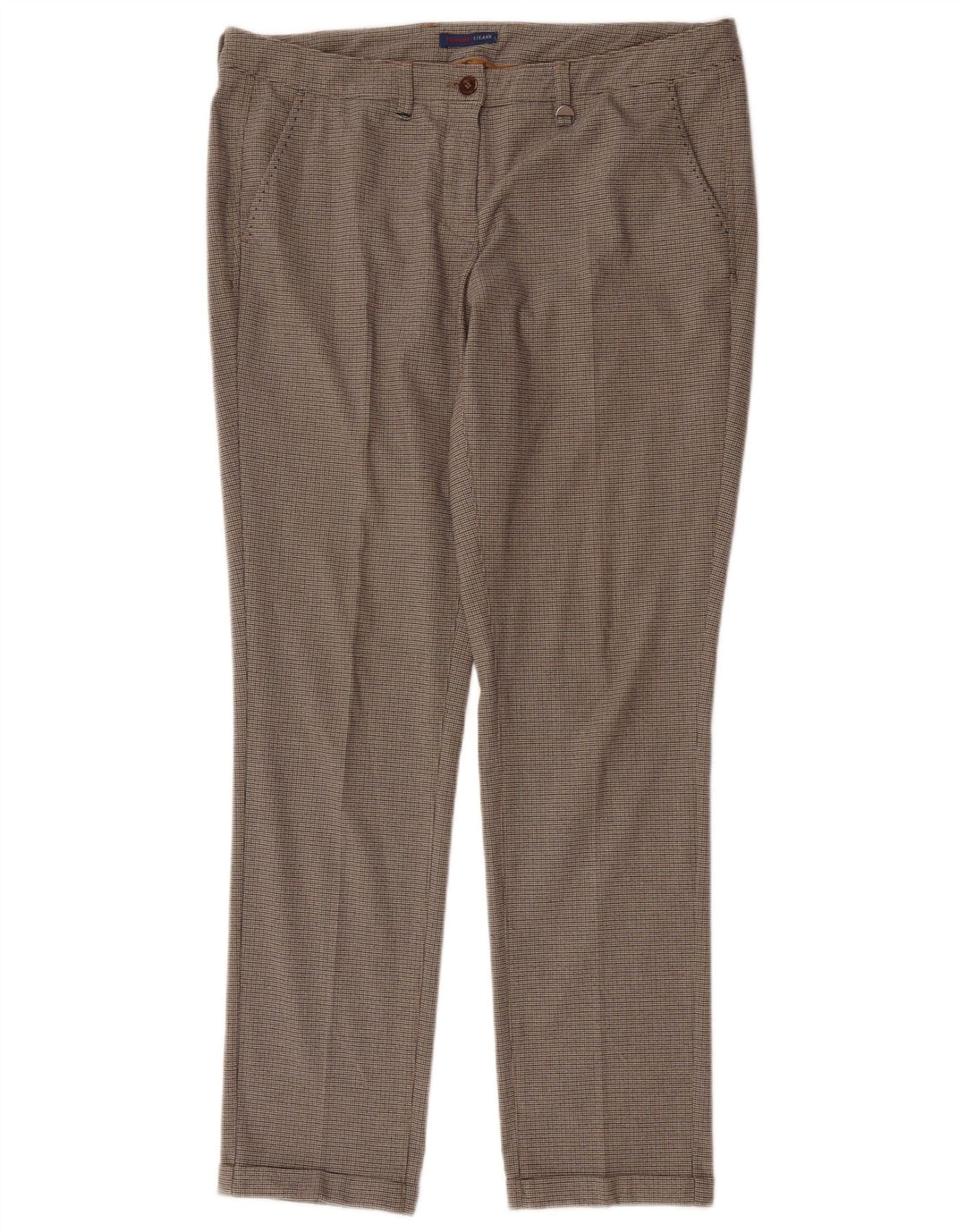 Pantaloni da Abito Dritti Donna Trussardi IT 44 Medio W34 L30 Marrone Check