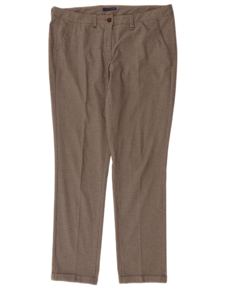 Pantaloni da Abito Dritti Donna Trussardi IT 44 Medio W34 L30 Marrone Check