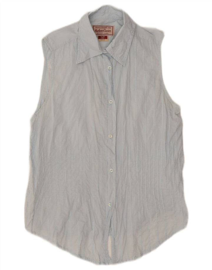 Camicia slim fit senza maniche da donna Marlboro Classics UK 14 Blu medio