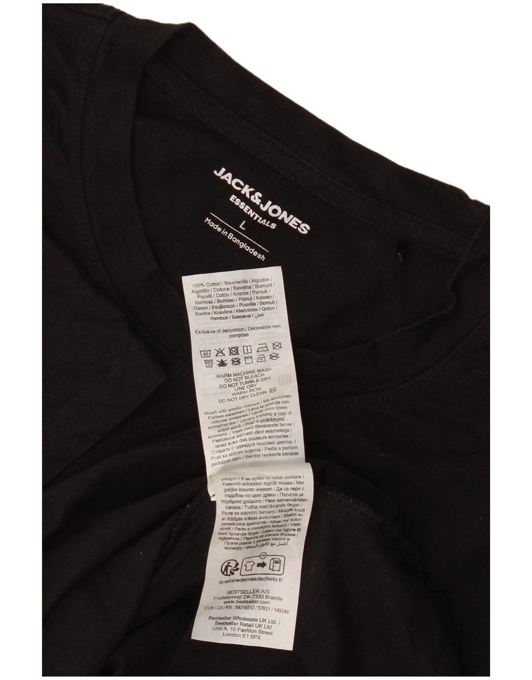 T-shirt da uomo Jack & Jones Top grande in cotone nero