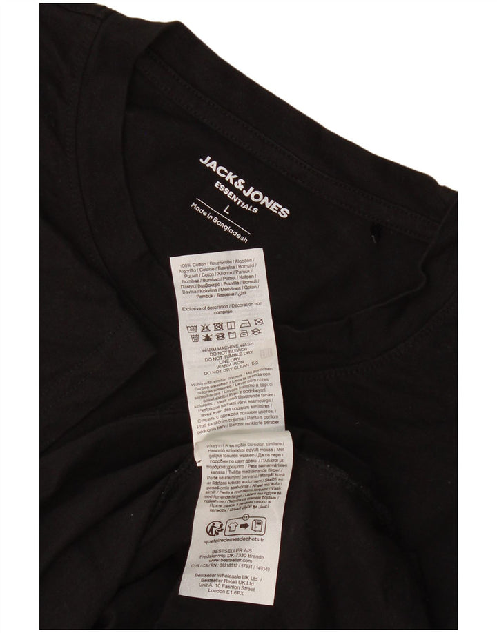 T-shirt da uomo Jack & Jones Top grande in cotone nero