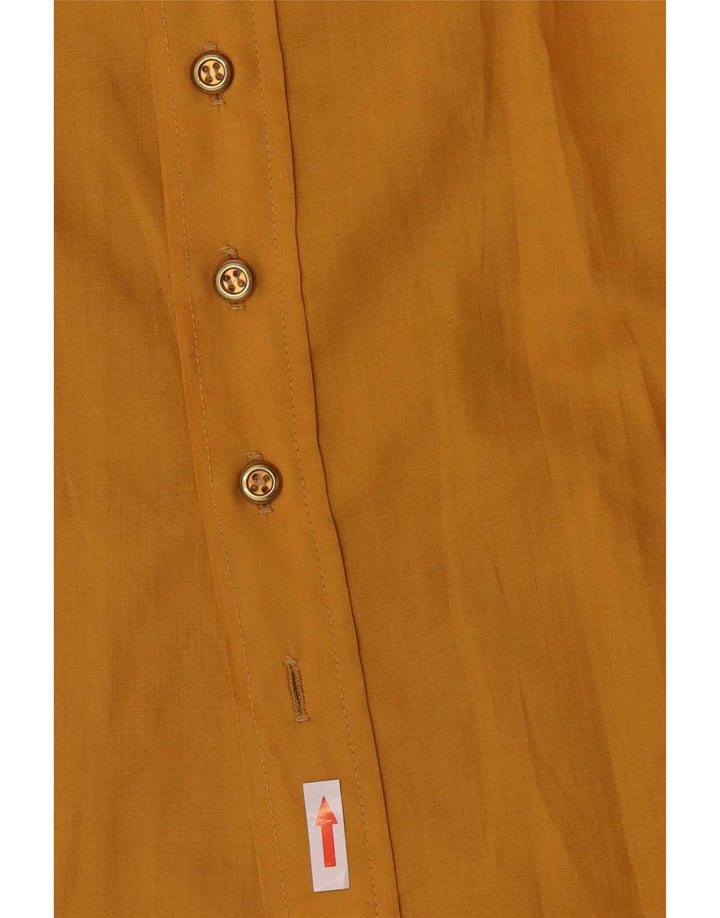 Camicia vintage da donna UK 10 Small Yellow Poliestere
