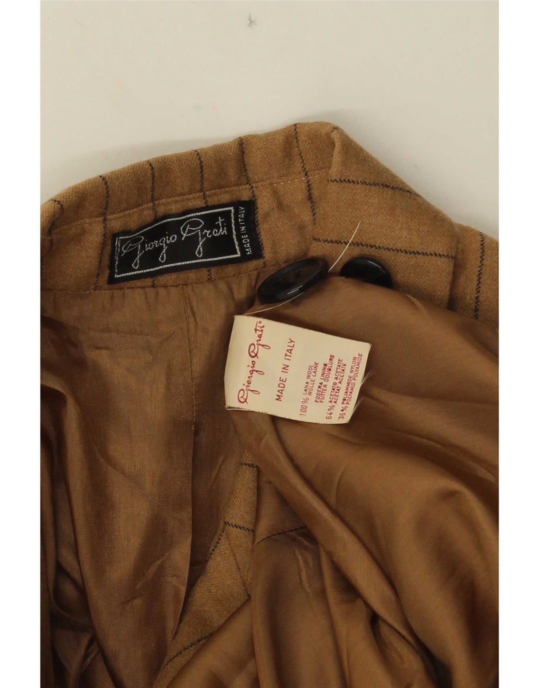 Giacca blazer da donna Giorgio Grati UK 14 Marrone medio a righe
