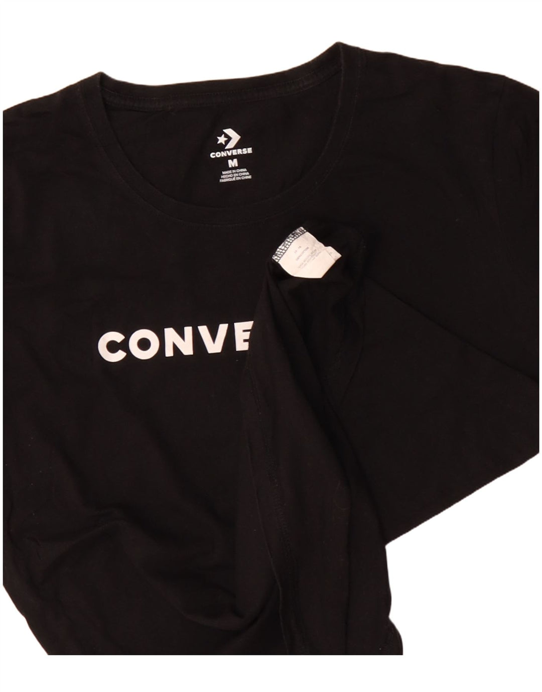 T-shirt grafica da donna CONVERSE Top UK 14 cotone nero medio